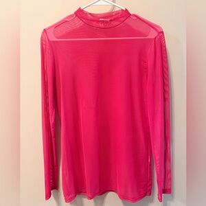 Avery Fuchsia Long Sleeve Mesh Top